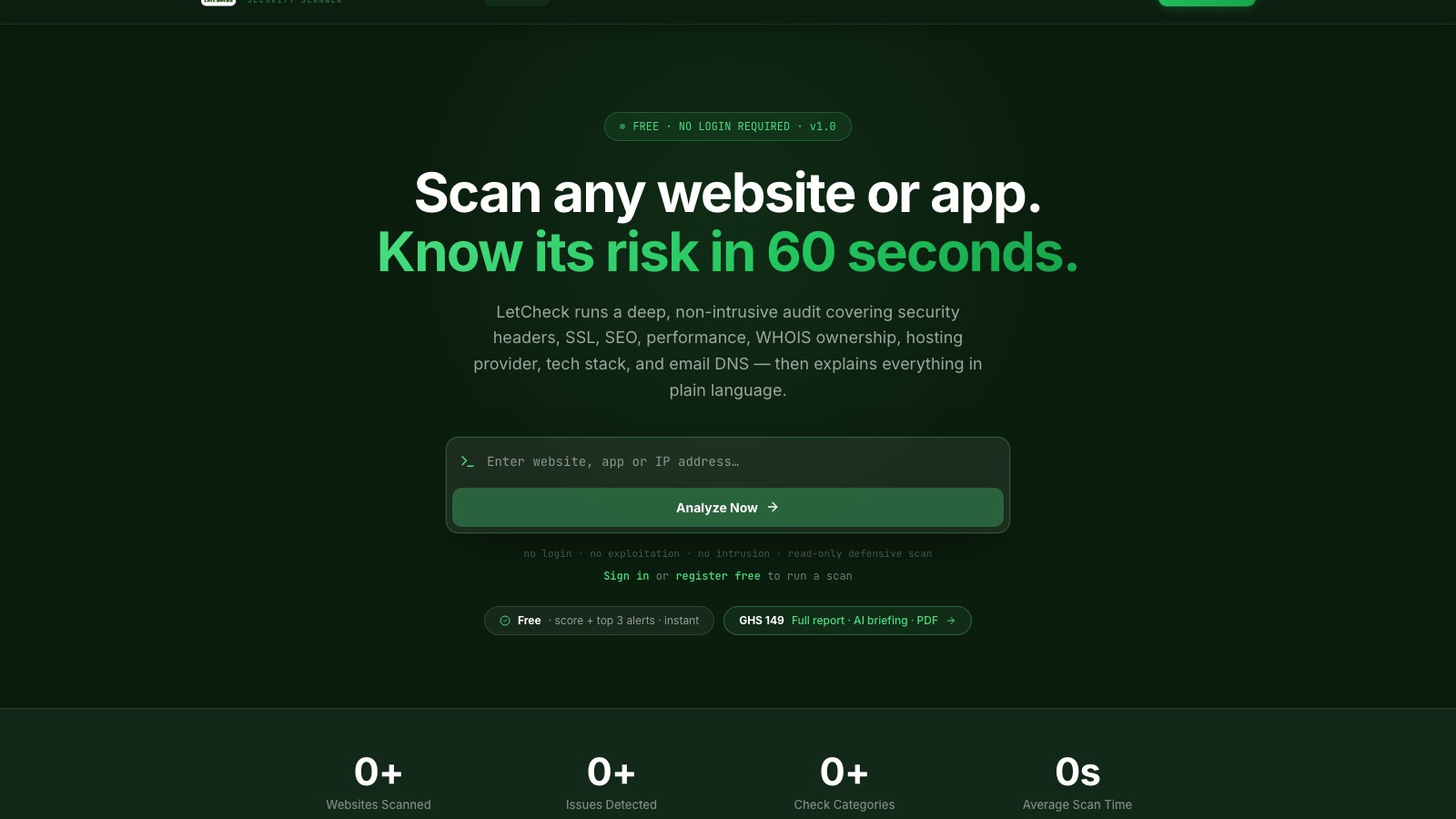 LetChecks — Website & App Security Scanner